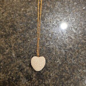 Lava Stone Heart Diffuser Necklace on Gold Tone Chain